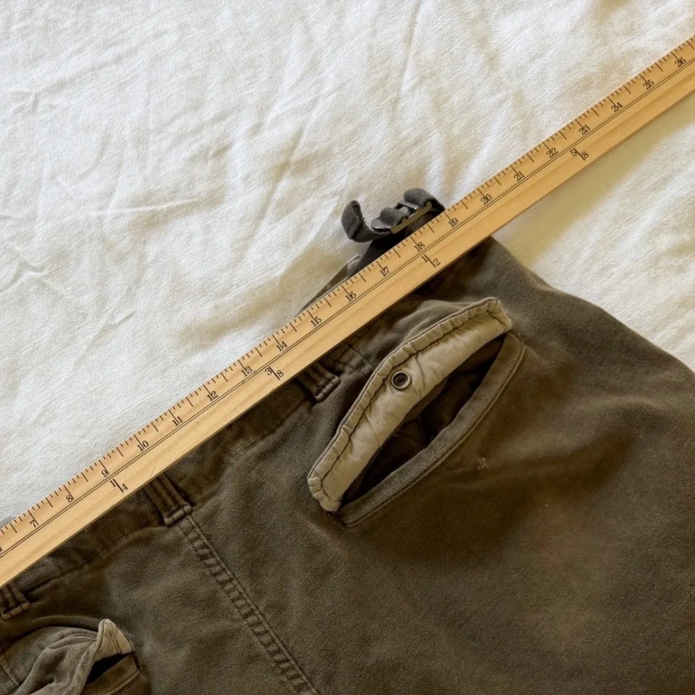 Banana Republic Traveler Cargo Sueded Pants 38W Olive‎ Brown Utility Tactical